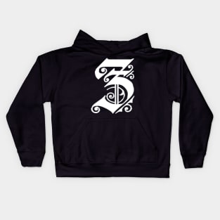 Silver Letter Z Kids Hoodie